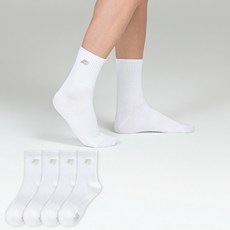 뉴발란스 남성용 컬러 자수 로고 중목 양말 4켤레