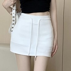 PEONIST 女款運動鬆緊帶內襯安全褲迷你裙