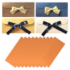 2Youngdesign 絲帶珍珠錢信封 4p 隨機發送 + 留言零用錢信封謝謝你 10p 套組, 1套