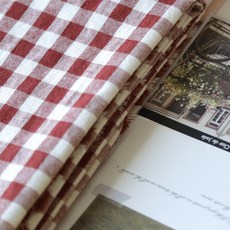 寬幅 20支紗 色織棉 Ariel 格紋布料, 紅色 1495, 1個