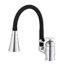 Olivia 廚房鵝頸單孔水槽 黑色, 1個