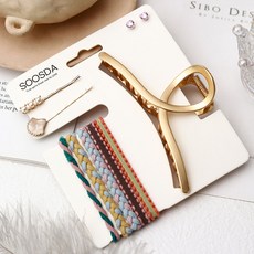 수스다 악세사리 귀걸이 + 머리끈 5종 + 헤어 집게핀 + 실핀 2종 SOO 001 세트