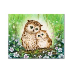 ADICO DIY 鑽石畫 花中貓頭鷹 40 x 50 cm BEE17, 混合色, 1個