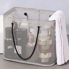 PEONIST 排水瀝水籃 洗漱包 盥洗包 浴室收納袋, 灰色