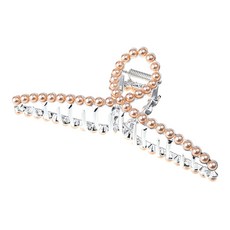 수스다 빅사이즈 진주 꼬임 메탈 유광 헤어 집게핀