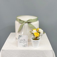 러블리팜 조화 엔틱장미 납골당 꾸미기 모음세트 B세트, 옐로우, 1세트