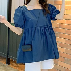 泡泡袖短袖孕婦裝