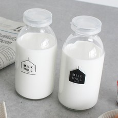 透明玻璃瓶組 透明房子圖案 2入+黑色房子圖案 2入, 混色