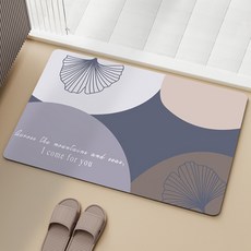 위더홈 은행잎 포인트 논슬립 매트, 블루