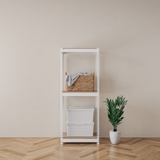 스피드랙 국내 제조 무볼트 조립식 철제 앵글 선반, 화이트, 3단