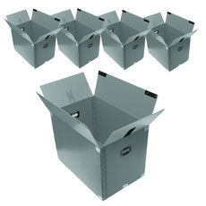 comet PP瓦楞魔鬼氈搬家收納箱, 銀色5號, 5個