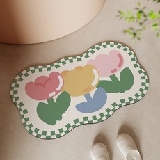 Witherhome 軟Q鬱金香防滑地墊 80 x 50 cm, 1個, 棋盤格