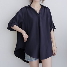 Queenis 女款日常雪紡襯衫罩衫