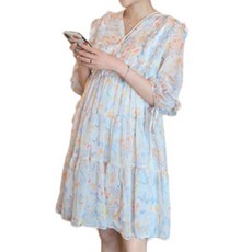 LUNA GLAM 短版蛋糕孕婦連身裙 POI16
