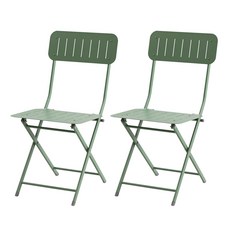 피파 야외 철재 정원 카페 접이식 간이 의자, 그린, 2개