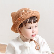 BABYBLEE 兒童針織庫庫熊費多拉帽