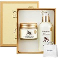 CHARMZONE 黃金複合馬油精華液 100ml+馬油乳霜 70ml+購物袋, 1組