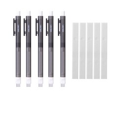 deLi Square Sharp Eraser 5p + Refill 5p Set, 隨機顏色, 1套