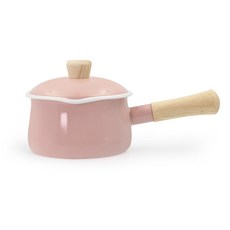 EJIRY Satin琺瑯法式單柄燉鍋, 15*13cm, 1個, 灰粉色