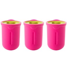 플라이토 실리콘 욕실 흡착식 칫솔꽂이 홀더, 핑크, 3개