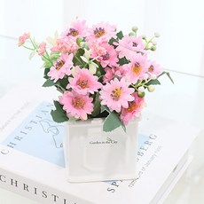 도시정원 조화 샤인 데이지 소품, 핑크, 1개