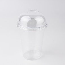TOGO PACK PET冰杯 + 無孔圓頂蓋套組, 50個, 1個, 300ml
