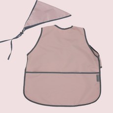 BEBE CHOUETTE 兒童粉彩防水無袖圍兜 + 頭巾套組