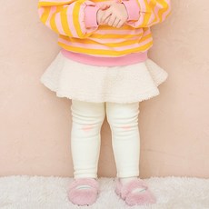 milkmile 女童雪花可愛小熊刷毛內搭褲裙