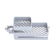 더블 레이어 플라스틱 수도꼭지 수납 선반, 그레이, 1개