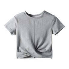 안다로미 여성용 썸머비치라운드 크롭 반팔 티셔츠