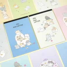 Pinkfoot 貓咪便條信紙2入組, 象牙白+藍色, 2本