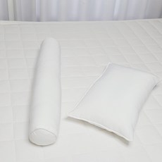 ahtty blanc 雙面莫代爾嬰兒枕枕芯 + 枕套2件 + 身體枕套組, 白色