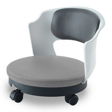 CHAIR FOCUS Egg 坐式 滾輪椅 高級坐墊 腰椎靠背 EGB-650, 1個, 淺灰色