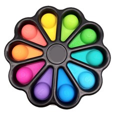 花朵推壓泡泡旋轉器 10格, 黑色