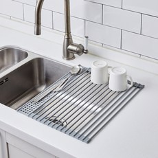 Modern House My Kitchen 矽膠塗層水槽瀝水架 16桿, 灰色, 1個