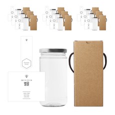 日期地毯蜂蜜瓶 375 320ml + 銀色瓶蓋 + 簡約蜂蜜 L 貼紙套組, 10組