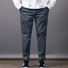 스댕클럽 남성용 허리밴딩 코튼 스판 카고 바지 SJM0332