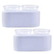 펫트리움 반려동물 수납 겸용 2구 식기 세트, 혼합색상, 1세트