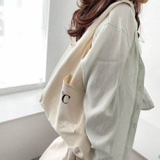 곰지홈 미니멀 심플 자수 가방천 °C 에코백