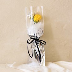 센트바스켓 비누꽃 실버시크 두송이 장미 꽃다발, 옐로우, 1개