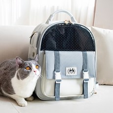 Pet Forever 狗狗貓咪馬卡龍外出後背包, 灰色, 1個