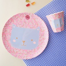 rice 餐具組, Kitten款, 餐盤(20cm)+杯子(S號)