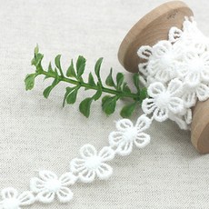 迷你星星花朵棉質蕾絲, 白色的, 2件