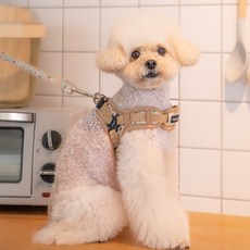 퍼피아 강아지 라일락 X형 하네스 PAXA-HX2021, 베이지, 1개