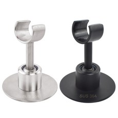 MONACO OLIVE Methyl-line 滾動式不鏽鋼蓮蓬頭支架 2件組, 黑色, 銀色