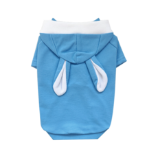 YOUTH DOG 狗狗棉質兔子連帽T恤, 天空藍