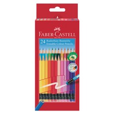 FABER-CASTELL 輝柏 動畫 116625 可擦拭色鉛筆, 24色, 1個