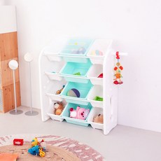 미루 초이스 4단 와이드 애니 장난감정리함, 민트, 1개