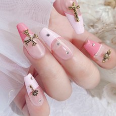 Quardi 復古十字美甲飾品 50入組, 金色, 1個