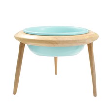 EGUEGU 狗狗高度可調節原木碗 小型, 天空藍, 1套